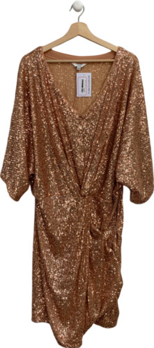 Joanna Hope Rose Gold Sequin Dress UK 26 - image 1