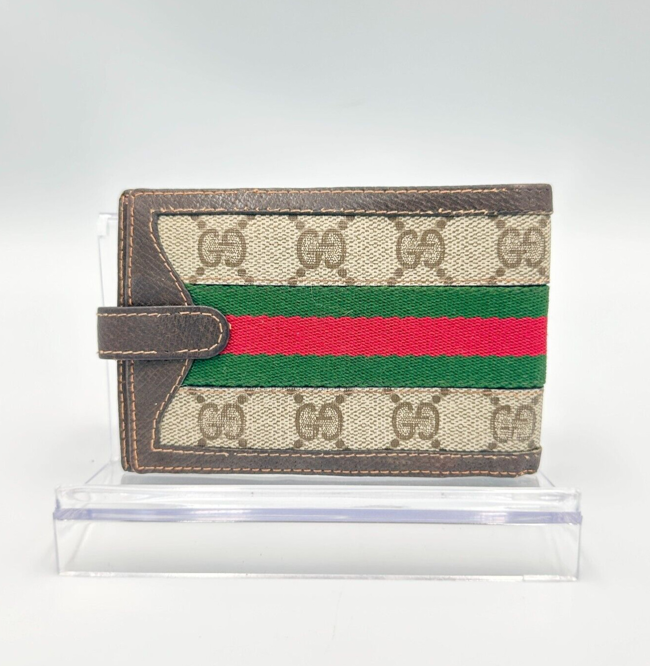 Vintage GUCCI Bifold Wallet Bill Purse Sherry Lin… - image 3