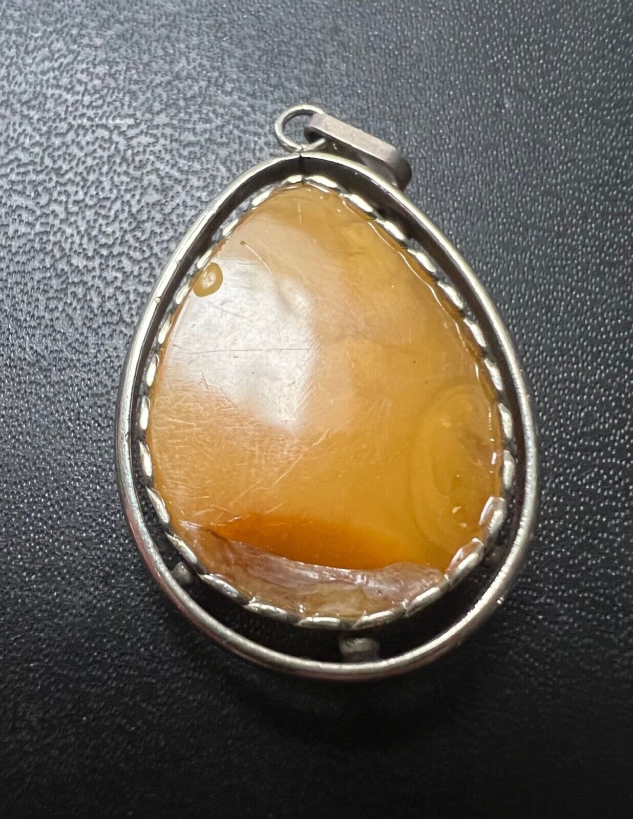 Rare Vintage Yellow Baltic Amber Pendant from Lat… - image 5