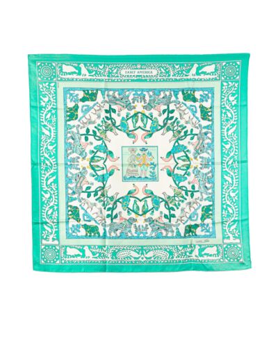 Pre Loved Hermes Luxurious 100% Silk Scarf with E… - image 1