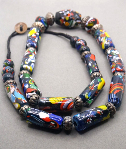 VINTAGE AFRICAN TRADE MILLEFIORI BEAD NECKLACE 195