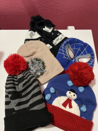 Lot of 5 Beanie Hats for Kids.