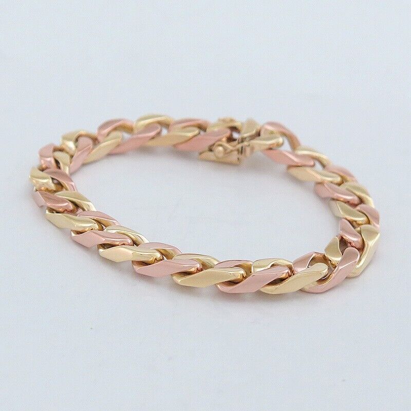 Bracelet - Solid - Flat Tank Pattern - 14K/585 Ye… - image 5