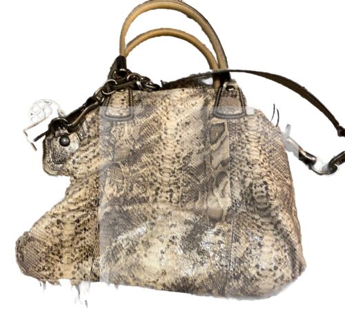 Coach Kristin Python Metallic Hobo Satchel Should… - image 1