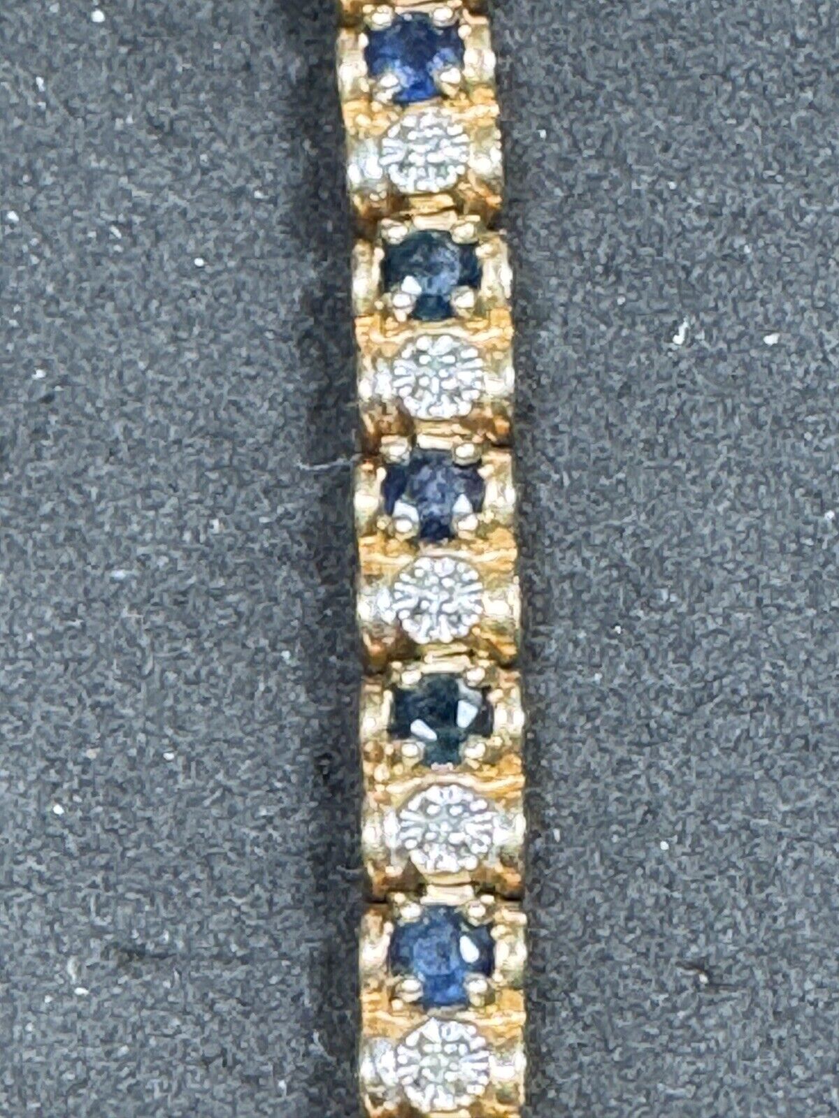 Natural Blue Sapphire & Diamond Genuine Tennis Br… - image 3