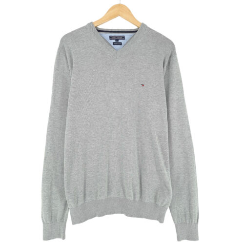 Tommy Hilfiger Jumper Sweater Men Grey Cotton Pq2… - image 1