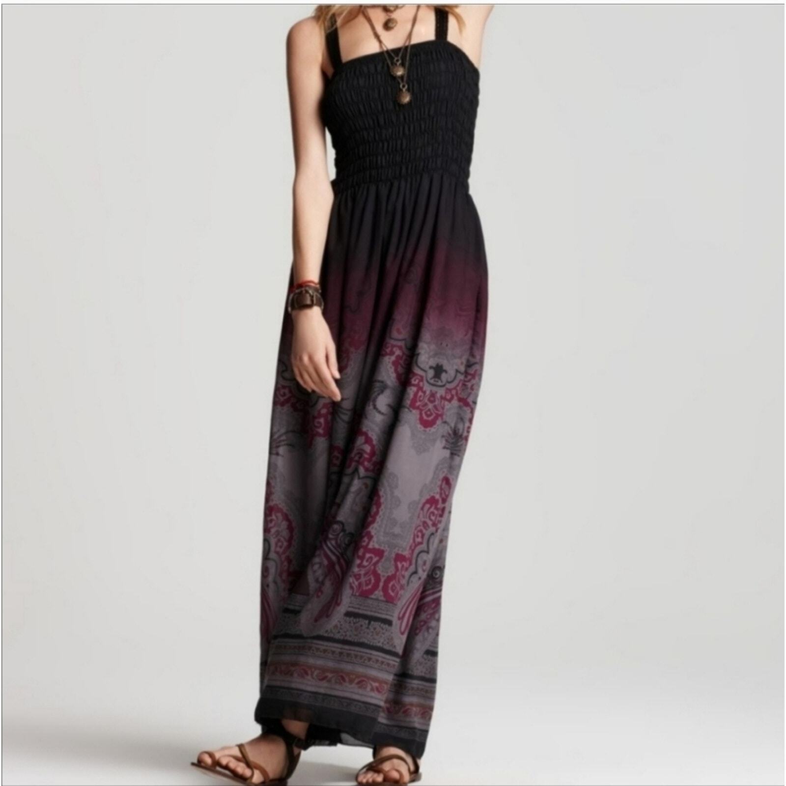 Free People Megs Smocked Brocade Damask Maxi Dress - image 6