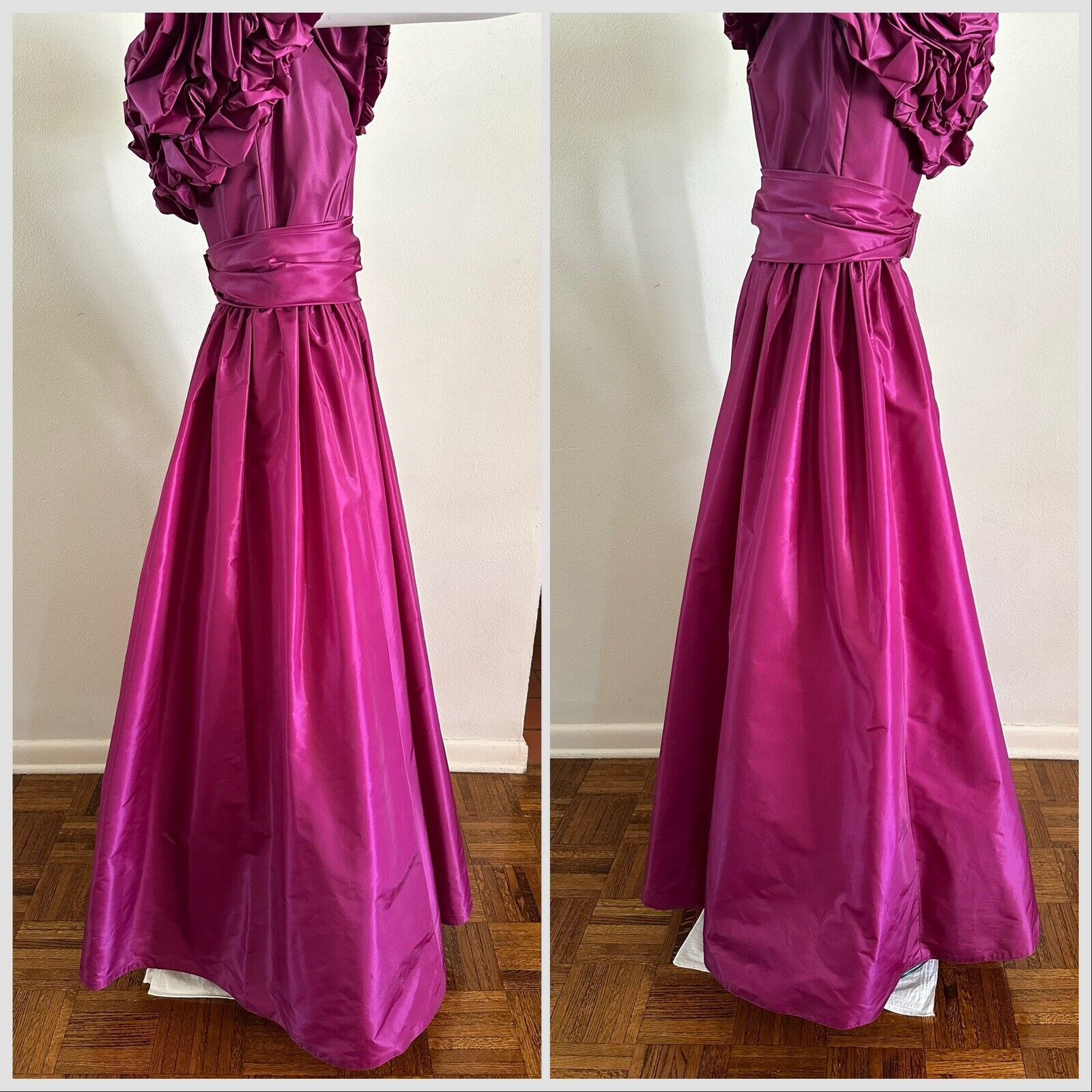 1980s Victor Costa Taffeta Dress Formal Pageant H… - image 9