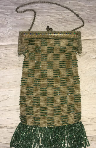 Antique Victorian /Edwardian Beaded Flapper Purse… - image 1