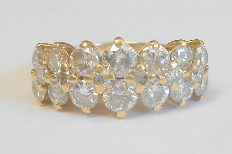 Stunning Vintage Triple Row Sparkling Diamonds 58… - image 1