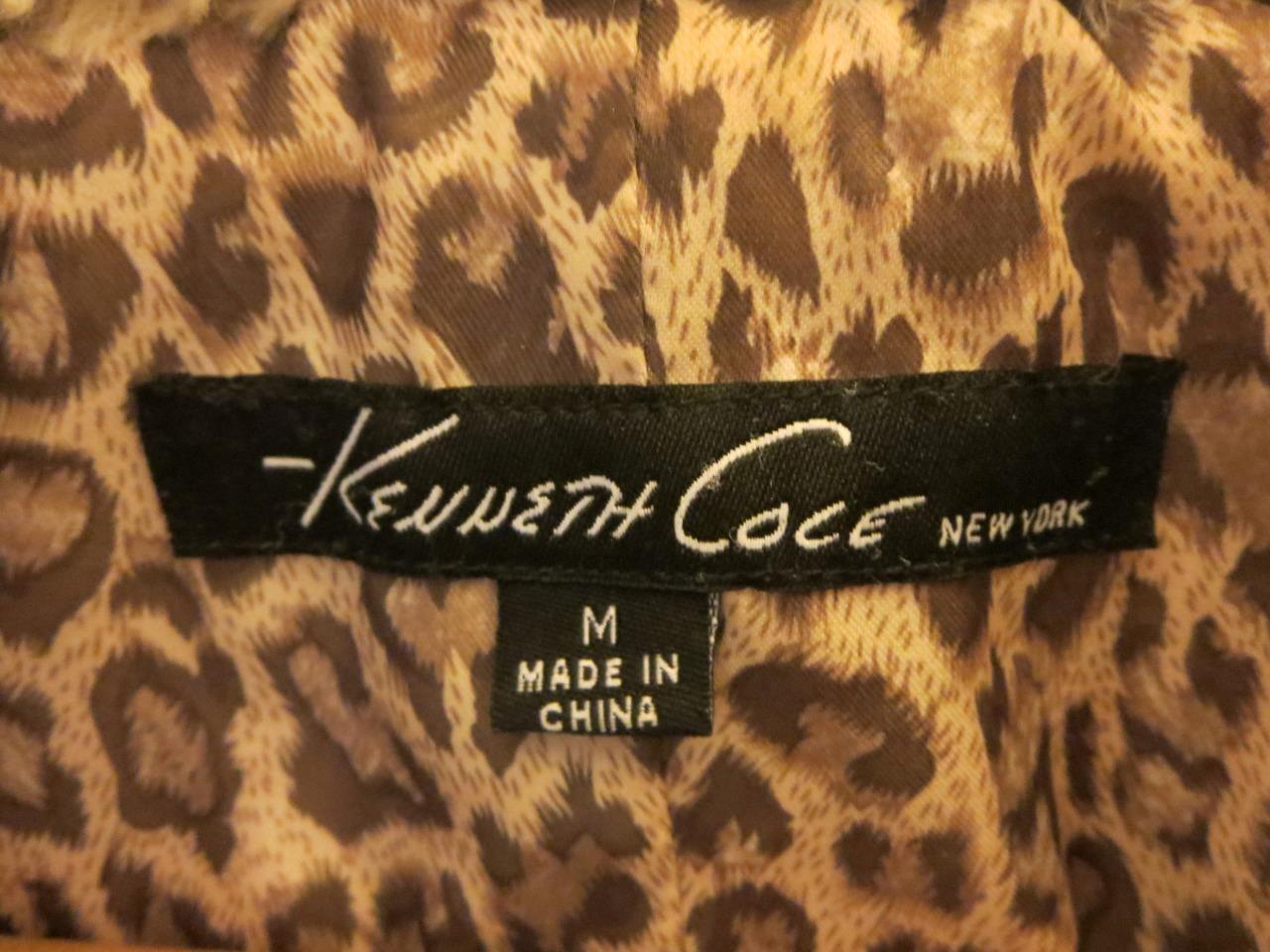 Kenneth Cole Faux Fur Stand Collar Coat Long Jack… - image 7