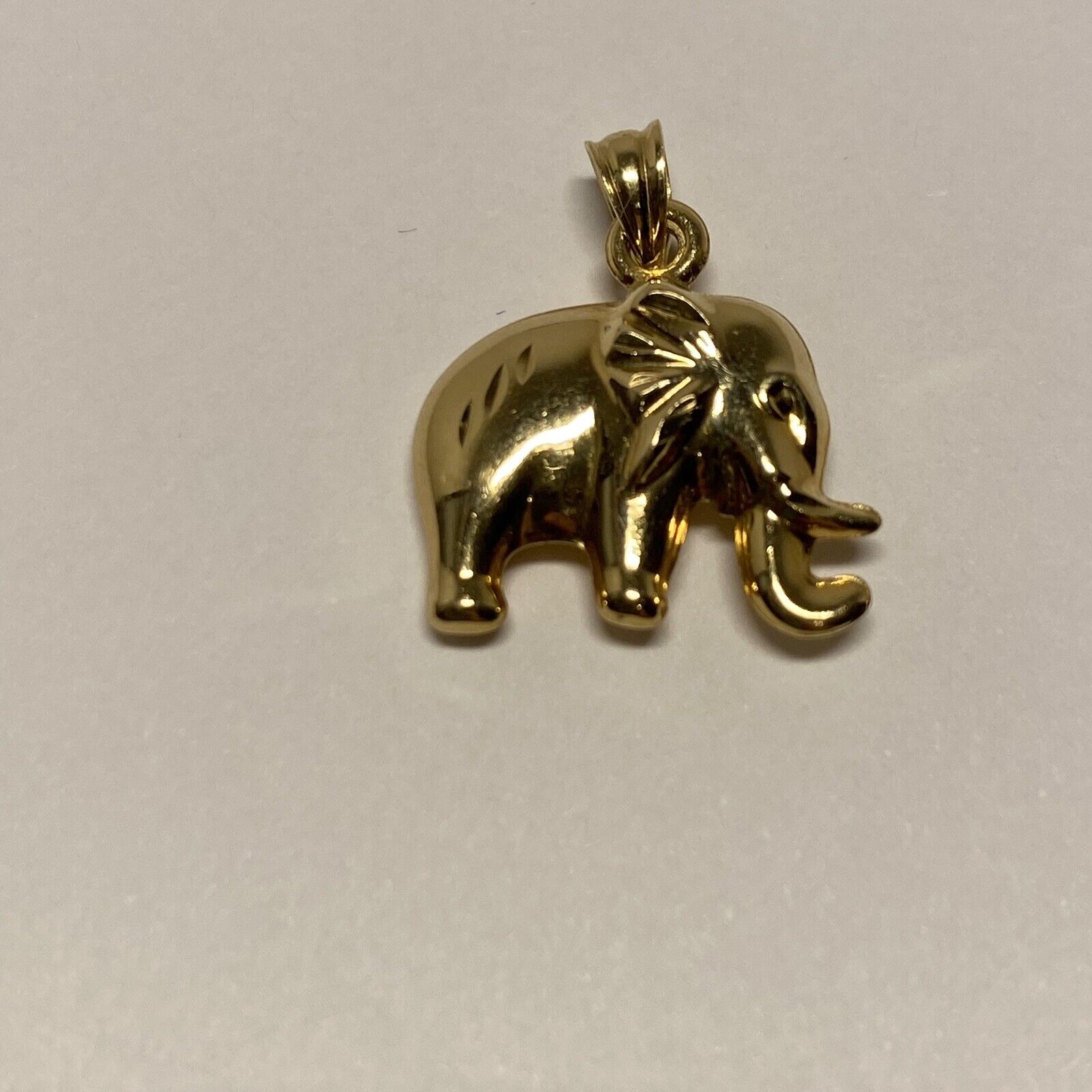 14K Yellow Gold Elephant Pendent / Charm, Detaile… - image 3