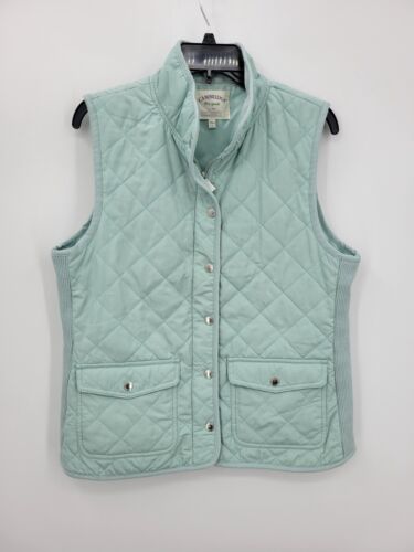 Cambridge Dry Goods Quilted Vest Womens Large Blue