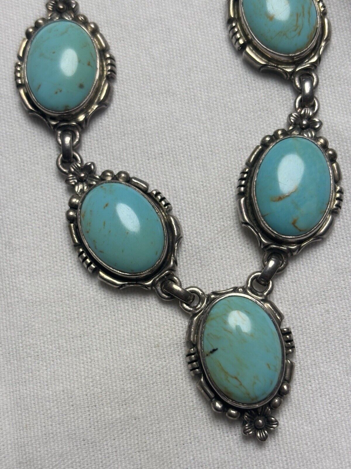 Carol Felley Necklace Turquoise Silver Vintage Na… - image 13