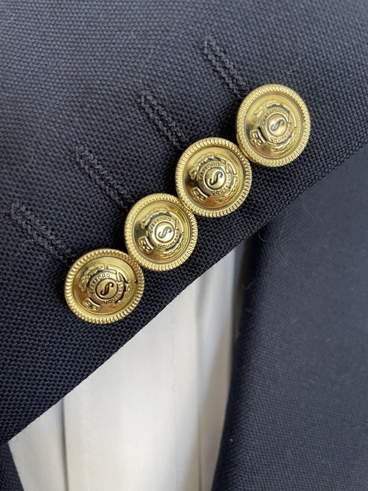 Stafford Executive Mens Gold Buttons Blazer Navy … - image 5