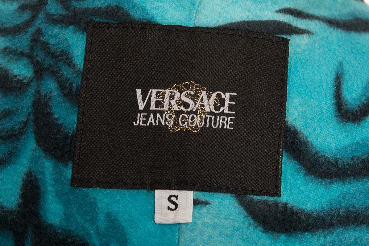 VTG VERSACE JEANS COUTURE DENIM COAT S SMALL EMBR… - image 8