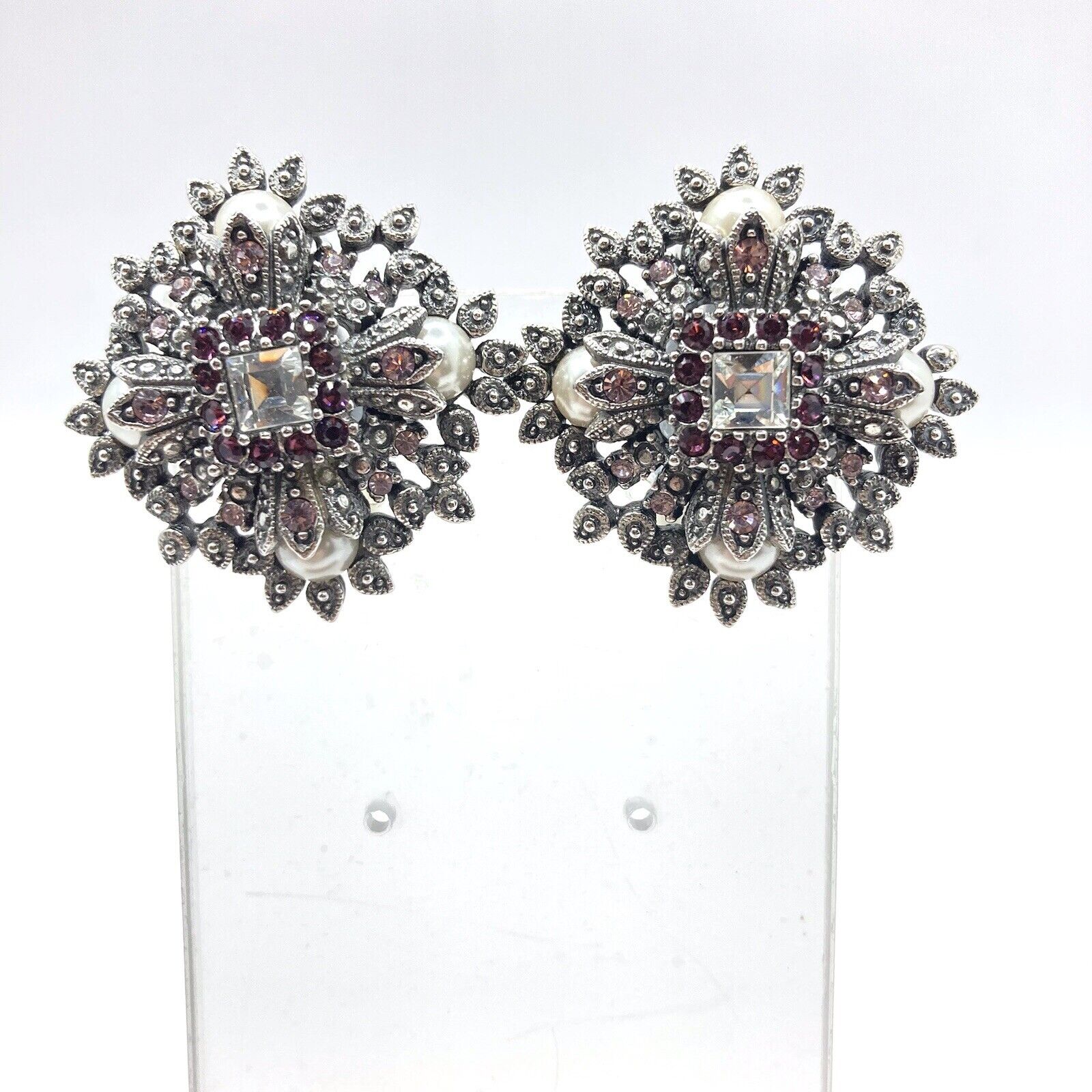 Vintage Joan Rivers Maltese Cross Clip On Earring… - image 2