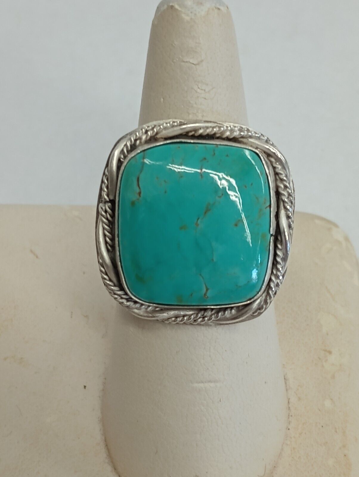 Southwest Sterling Silver & Turquoise Ring - image 1