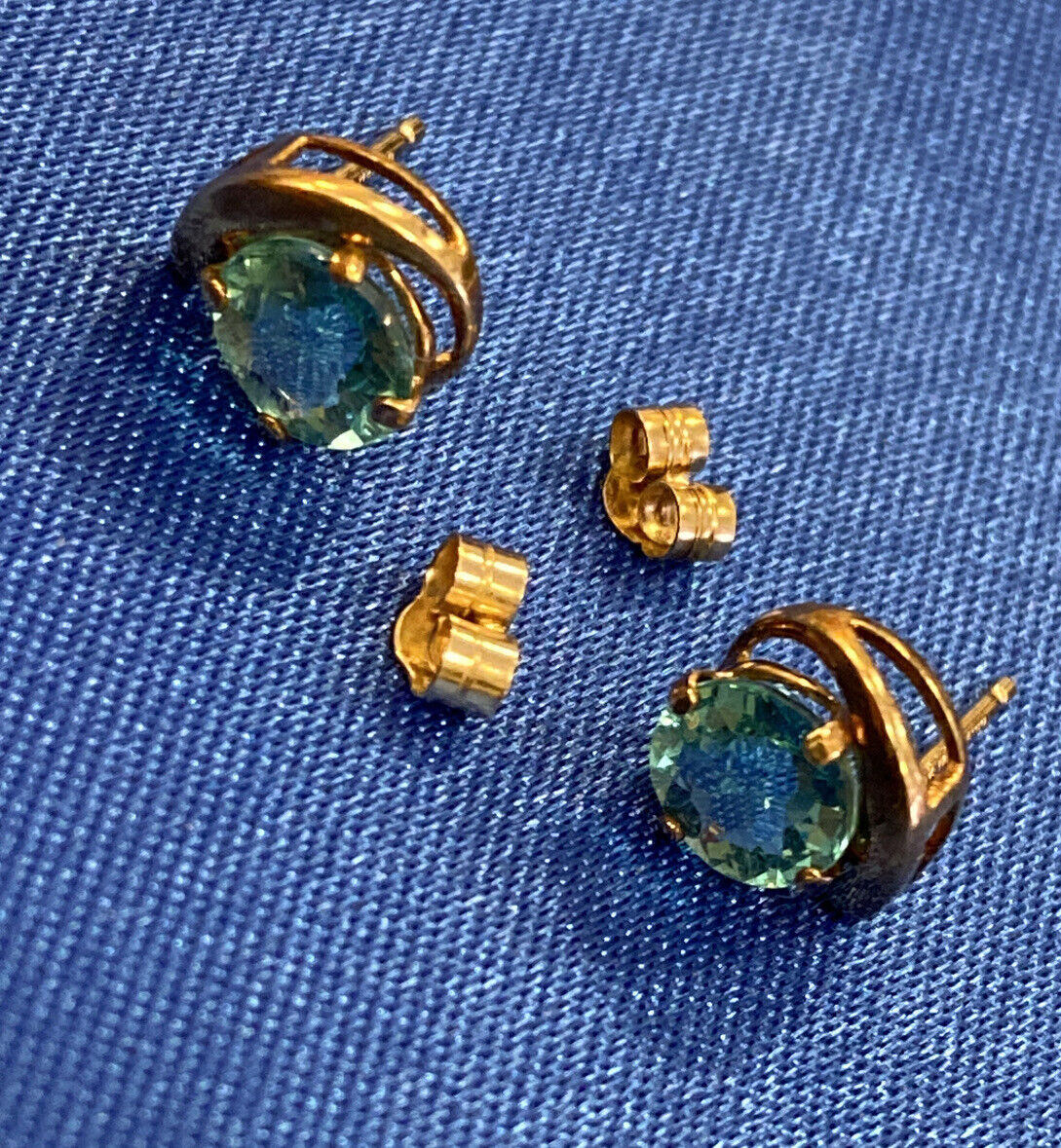 9ct yellow gold APATITE Round Stud Earrings plus … - image 17