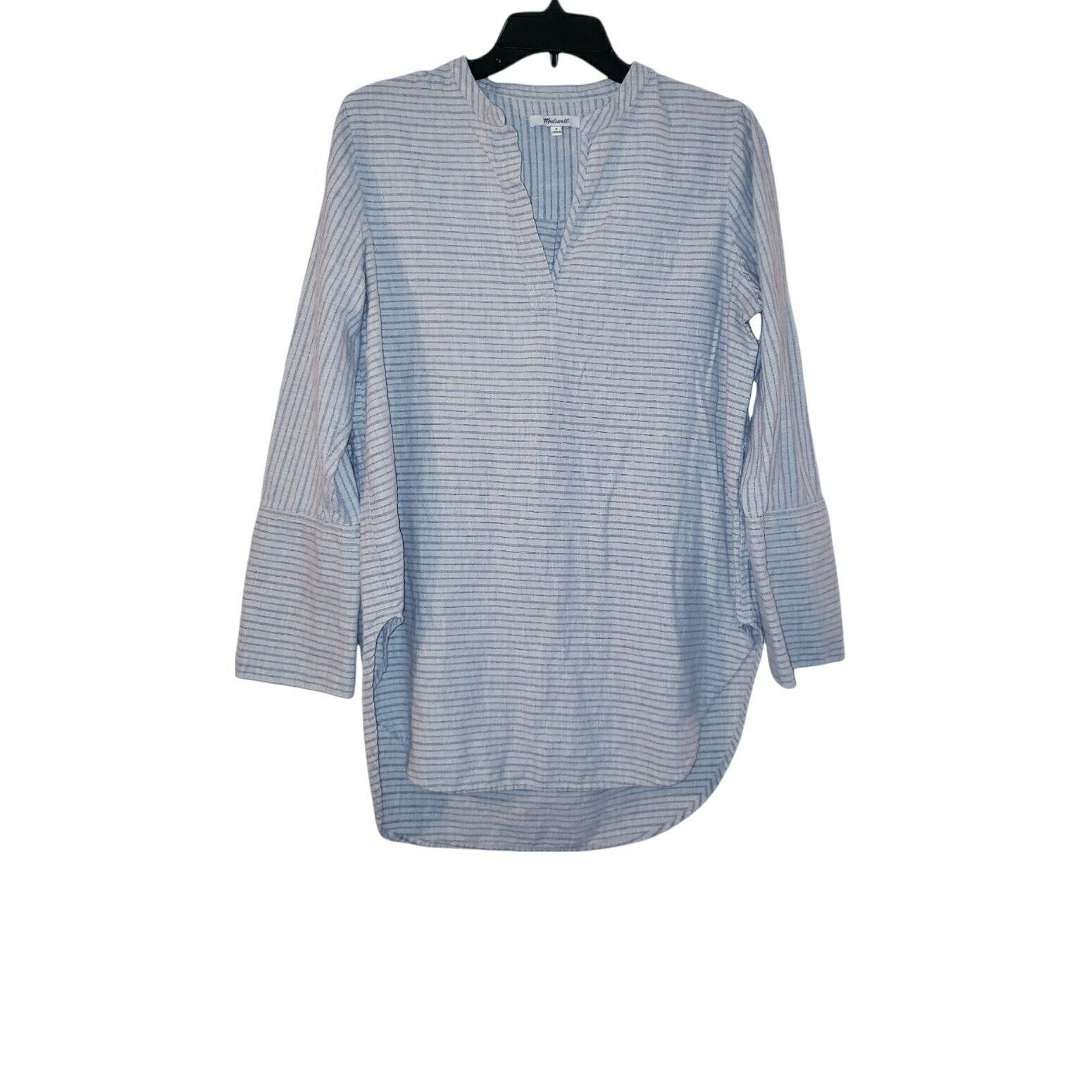 Madewell Striped Split Neck Round Hem Tunic Top - image 2