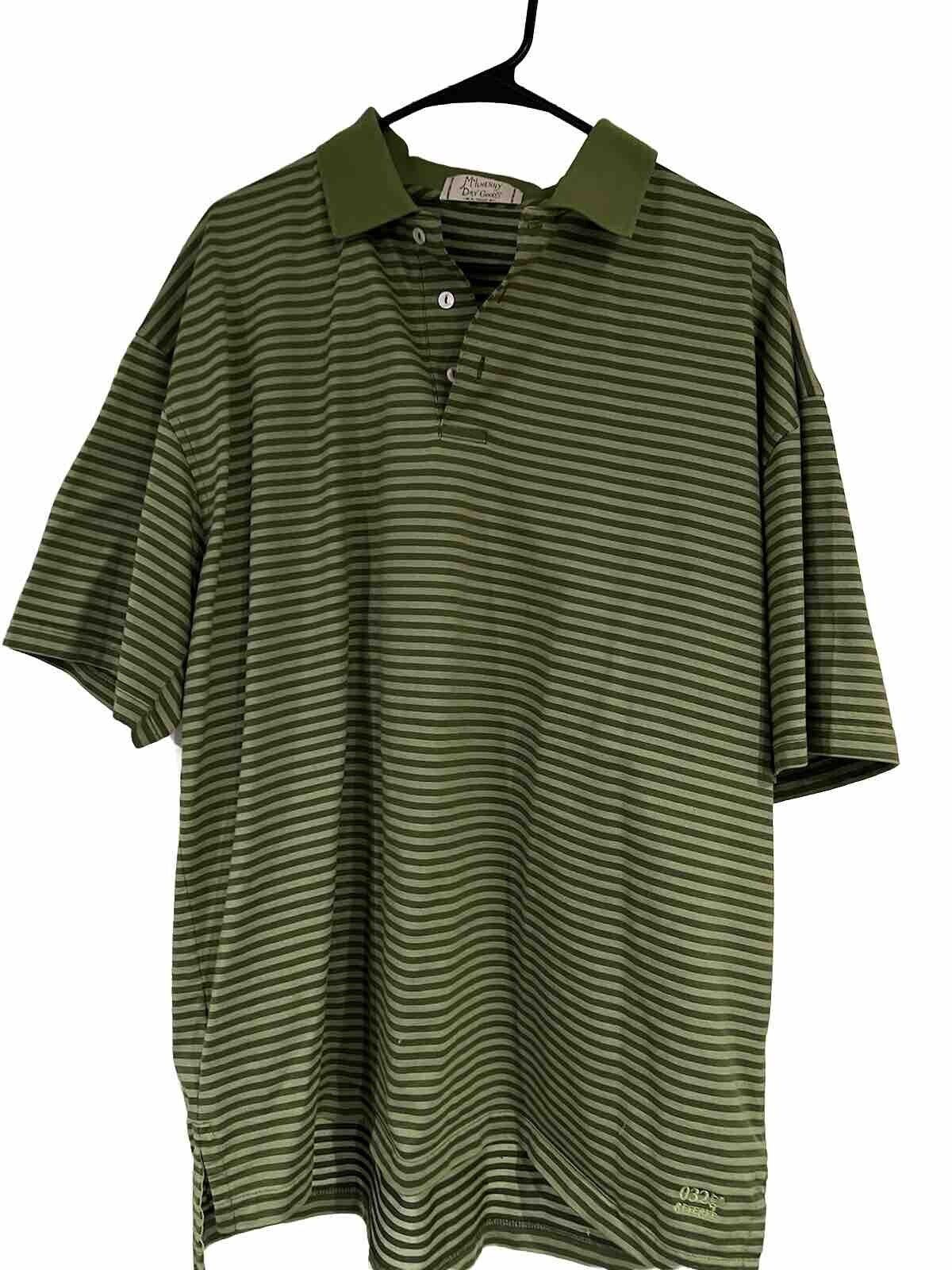 McIlhenny Dry Goods Polo Mens XL Green Striped - image 1