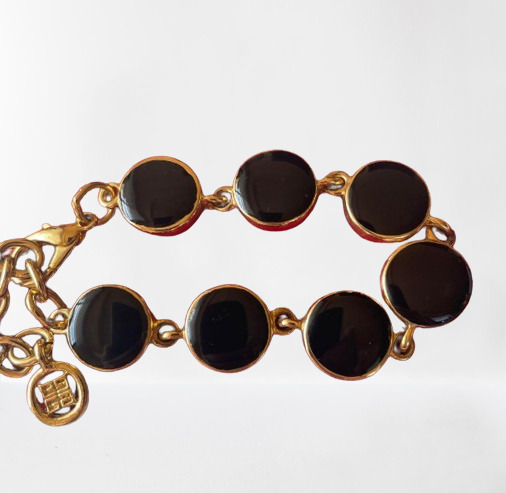 Givenchy Bracelet Paris New York Gold Black Ename… - image 2