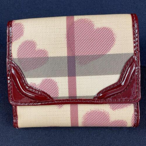 Burberry Bifold Wallet Heart Nova Check Enamel Pa… - image 1