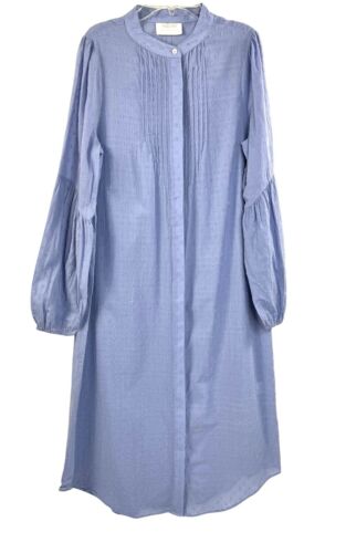 AUGUSTE THE LABEL Swiss Dot Shirt Dress Periwinkle