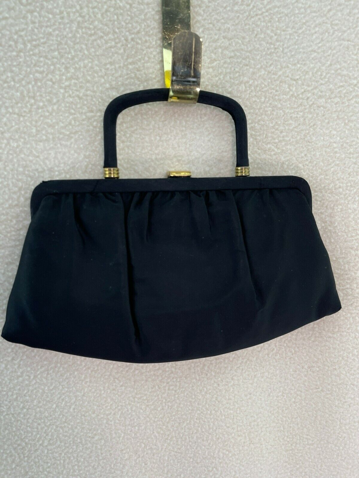 Ande Vintage/Antique Small Black Pleated Clutch w… - image 1