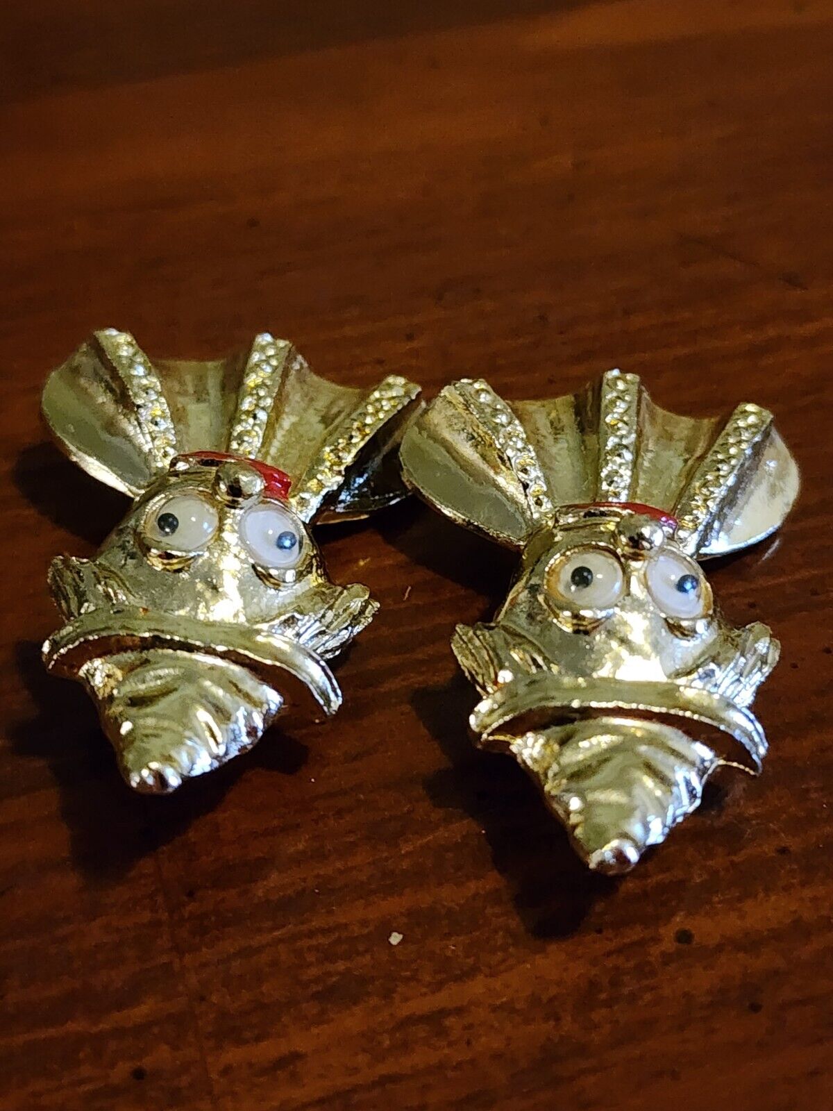 Lot of 2 vintage clown pin brooch googly eye - image 22