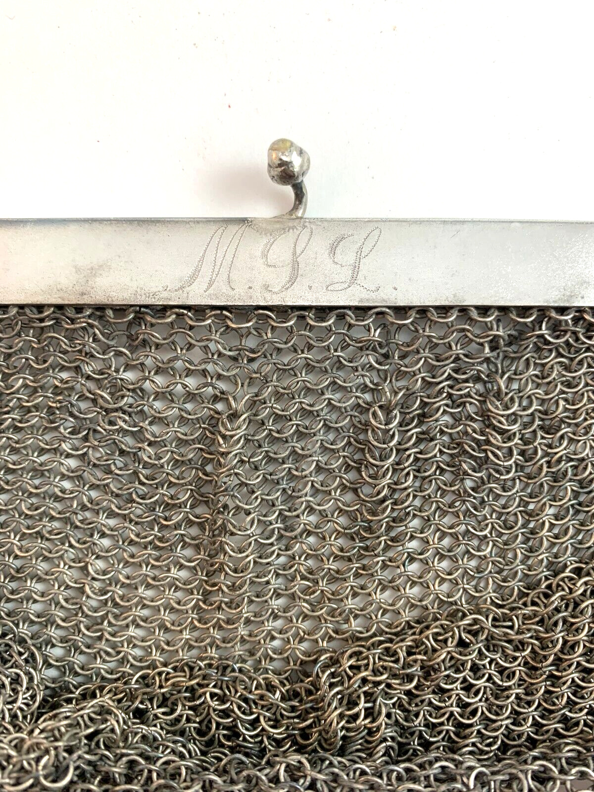 Antique German Silver Mesh Ring Purse Victorian S… - image 7