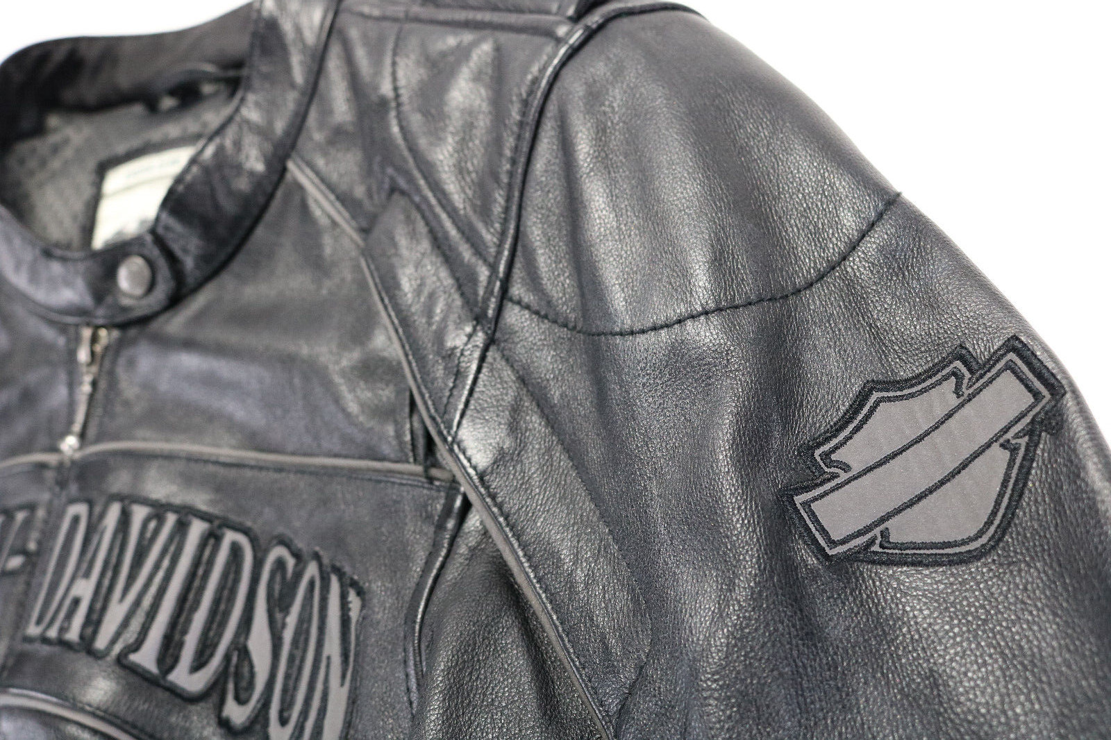 womens harley davidson jacket L black leather Wil… - image 6