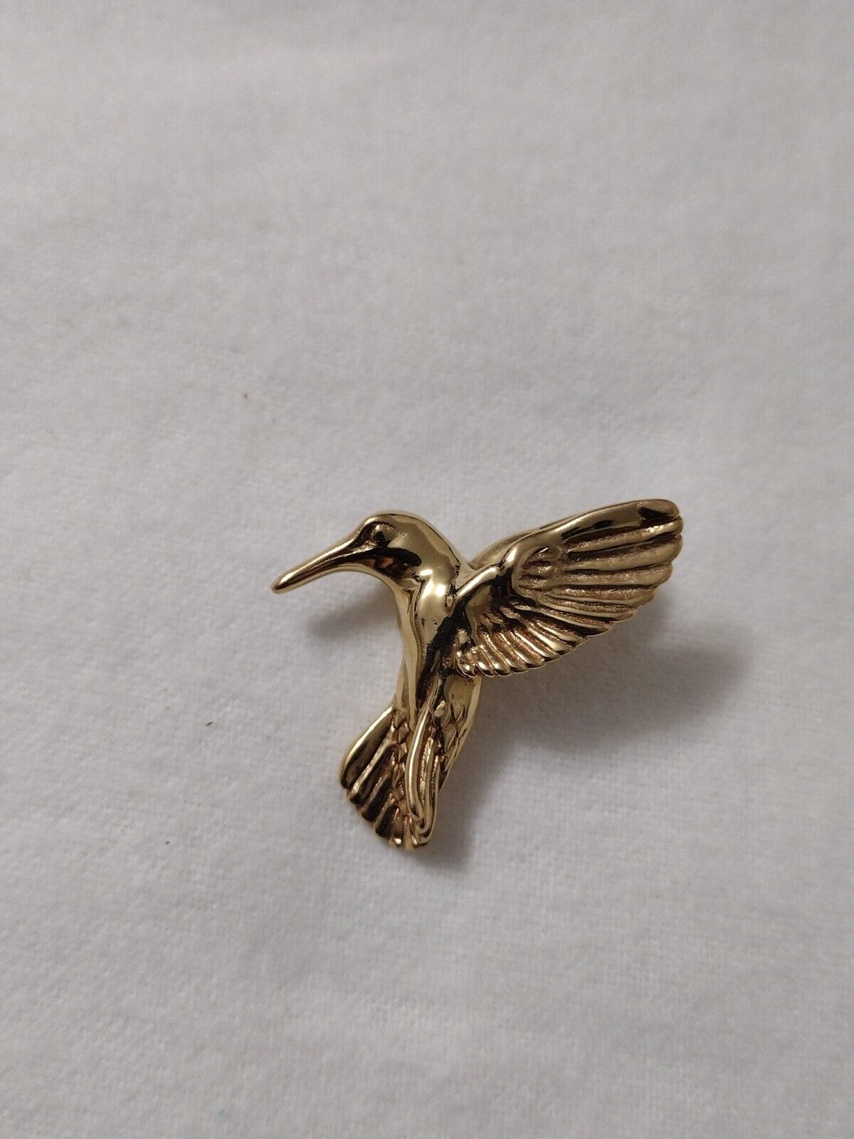 Vintage 14K Yellow Gold Hummingbird PIN BROOCH  1… - image 2