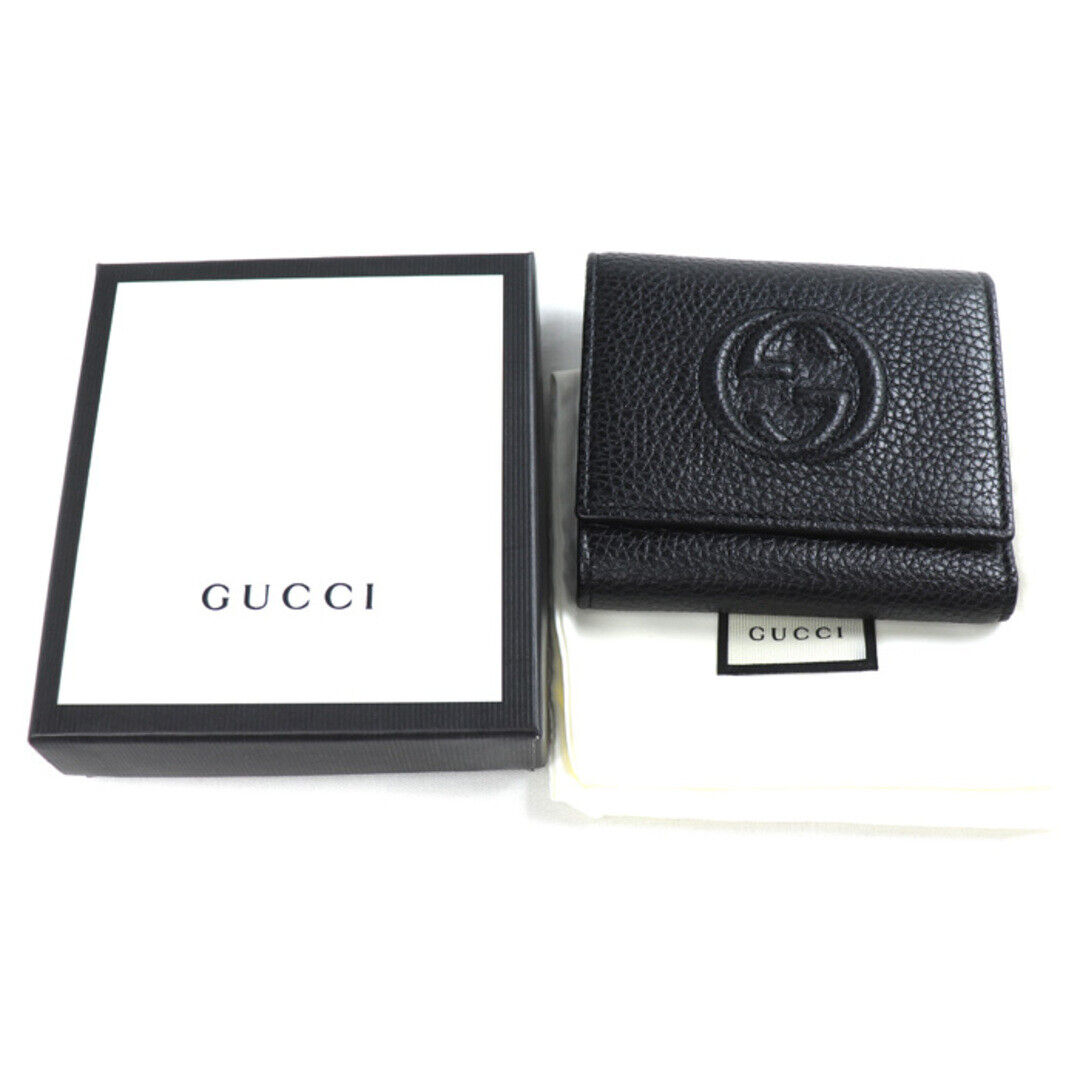 GUCCI Soho Compact Wallet Tri fold Wallet Black 5… - image 7