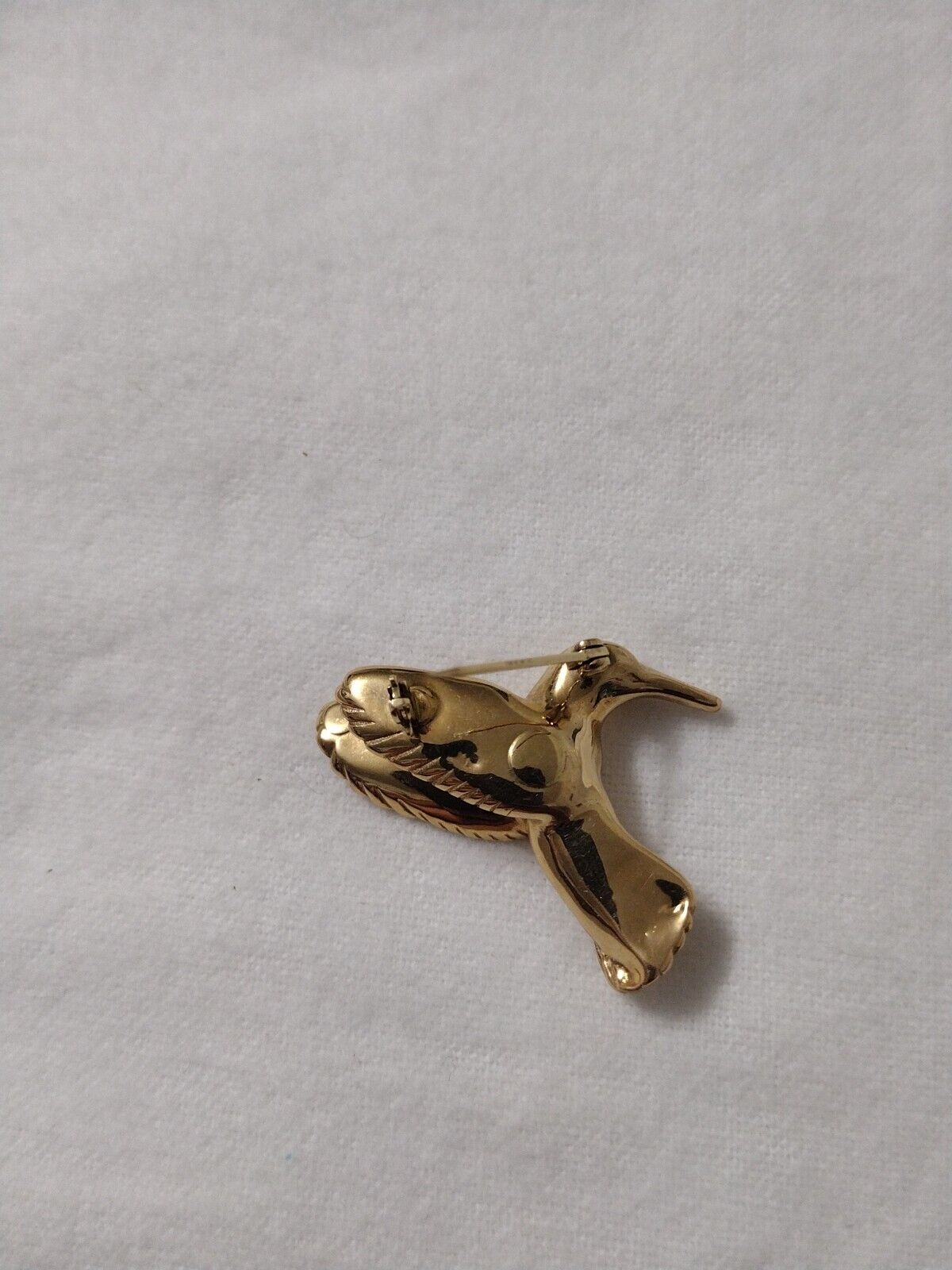 Vintage 14K Yellow Gold Hummingbird PIN BROOCH  1… - image 4