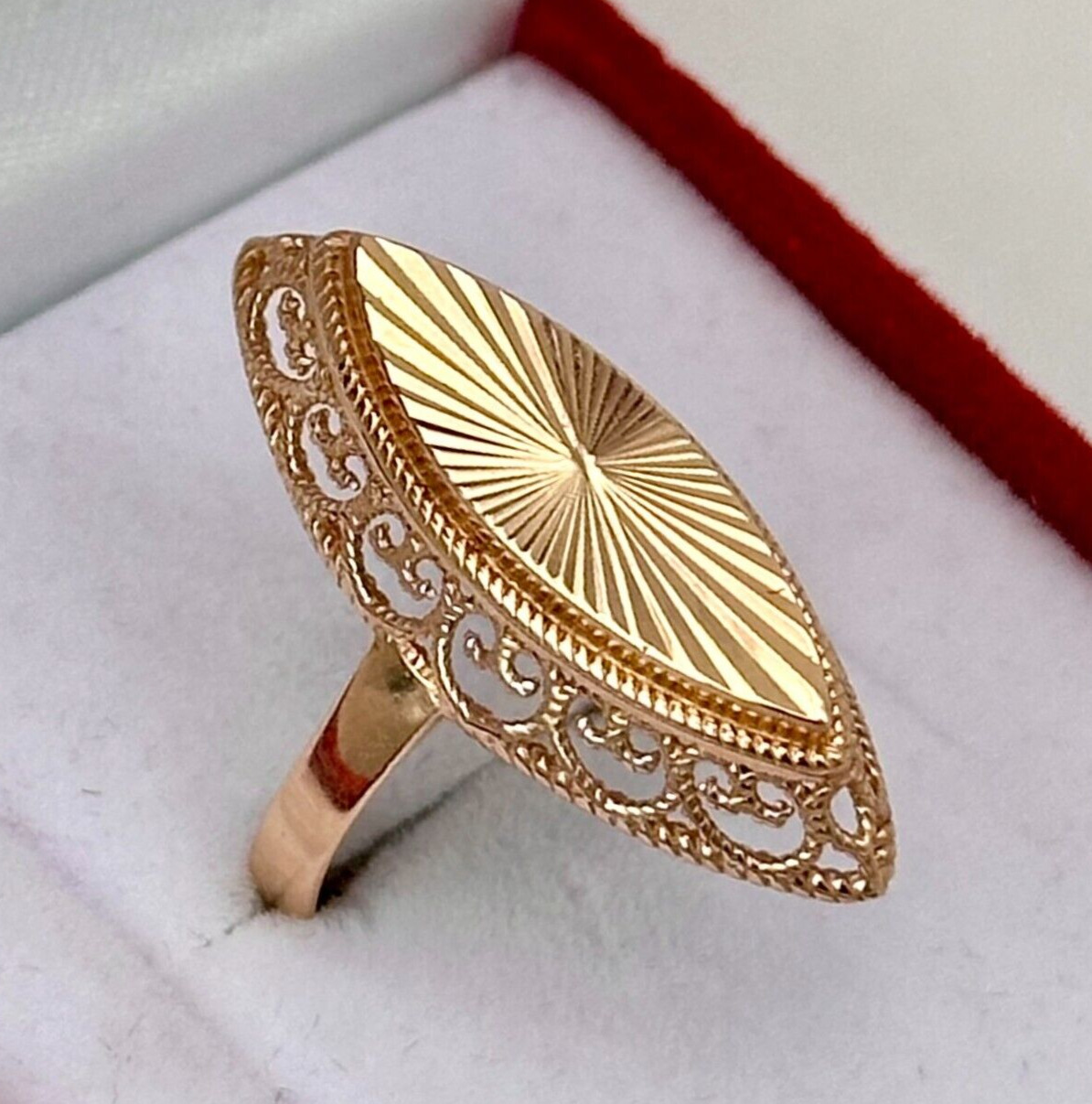 Chic Vintage Original Rose Gold 585 14k Ring US 5… - image 1