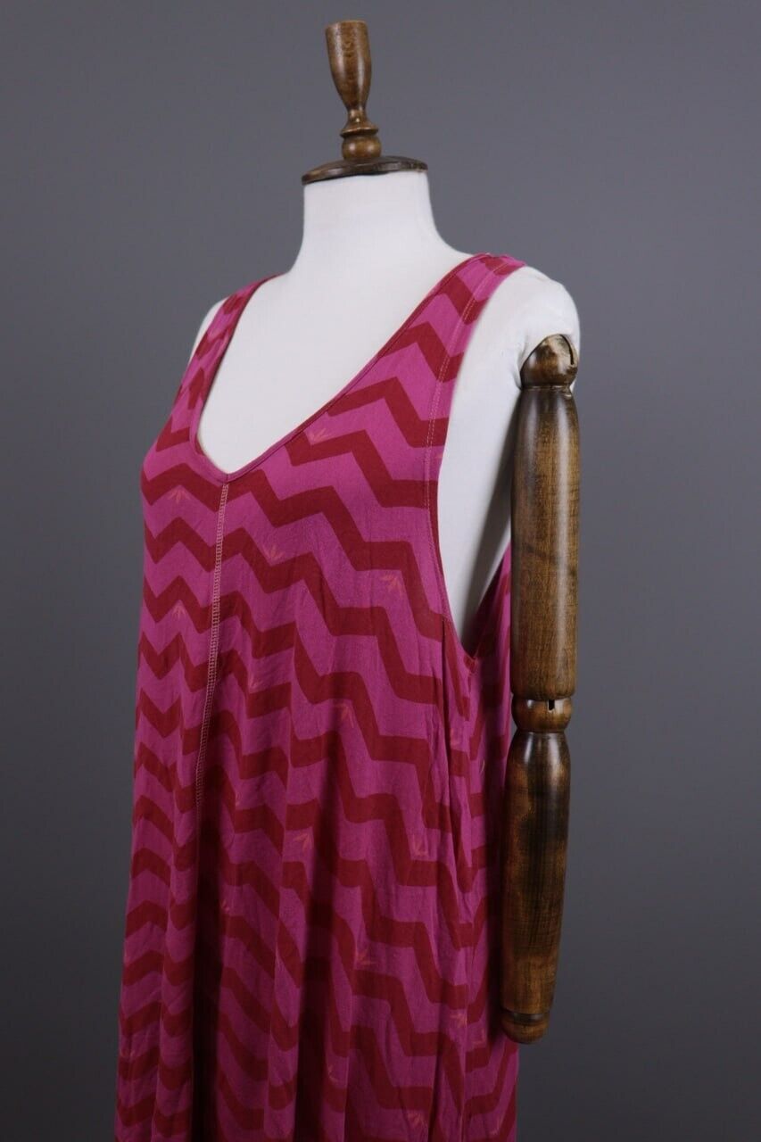 GUDRUN SJODEN Purple Stripe Lagenlook Sleeveless … - image 2