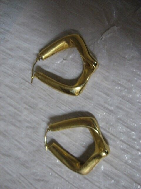 14k GOLD HOLLOW HOOP EARRINGS - image 5