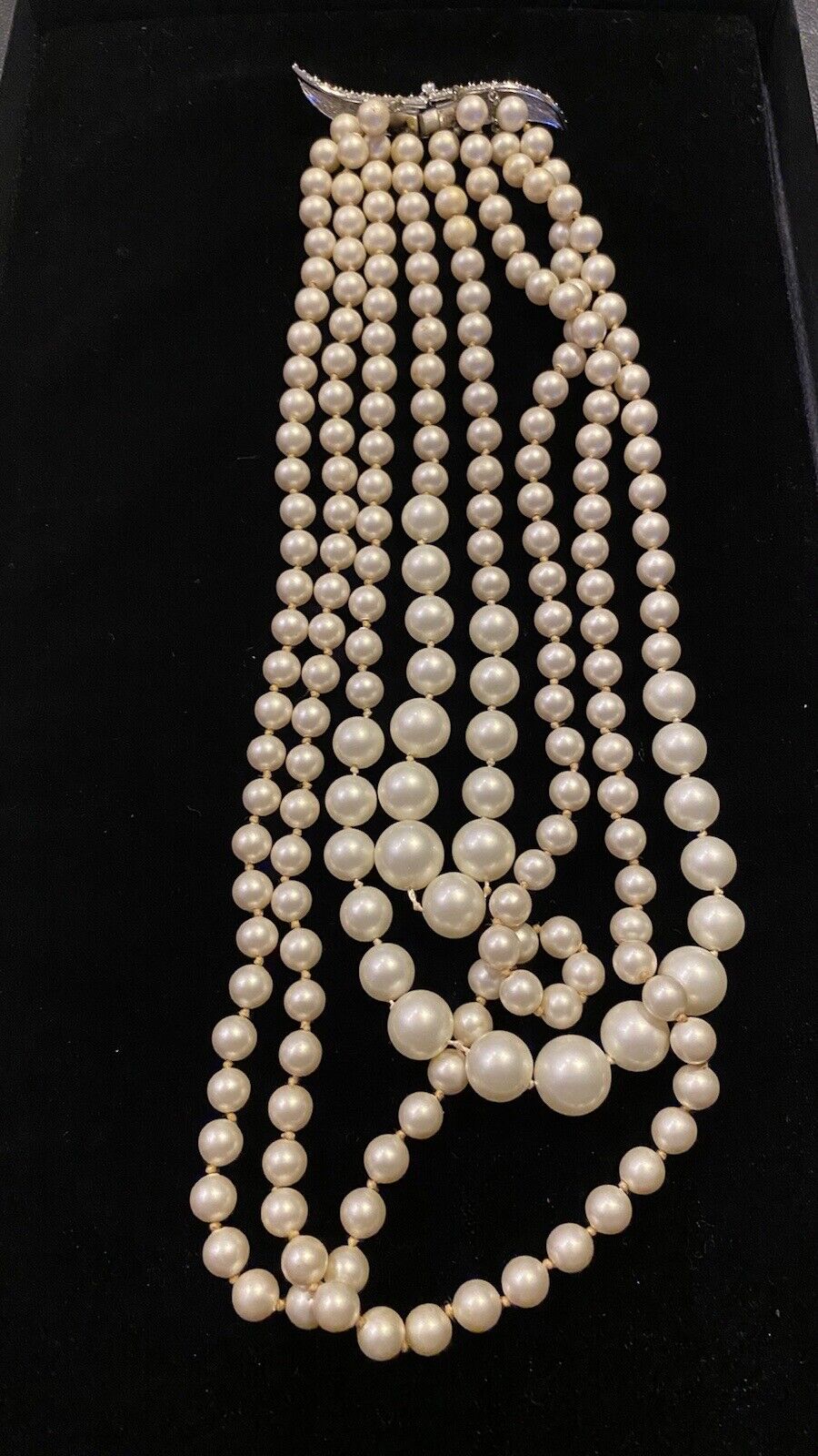 Vintage Marvella Four Strand Faux Pearl Necklace … - image 2