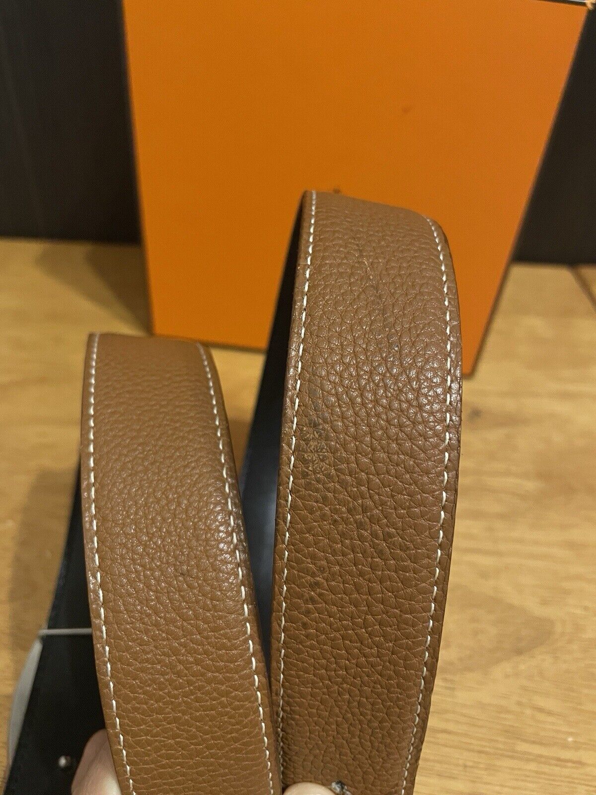 USED AUTHENTIC HERMES REVERSIBLE BELT SIZE 80 - image 5