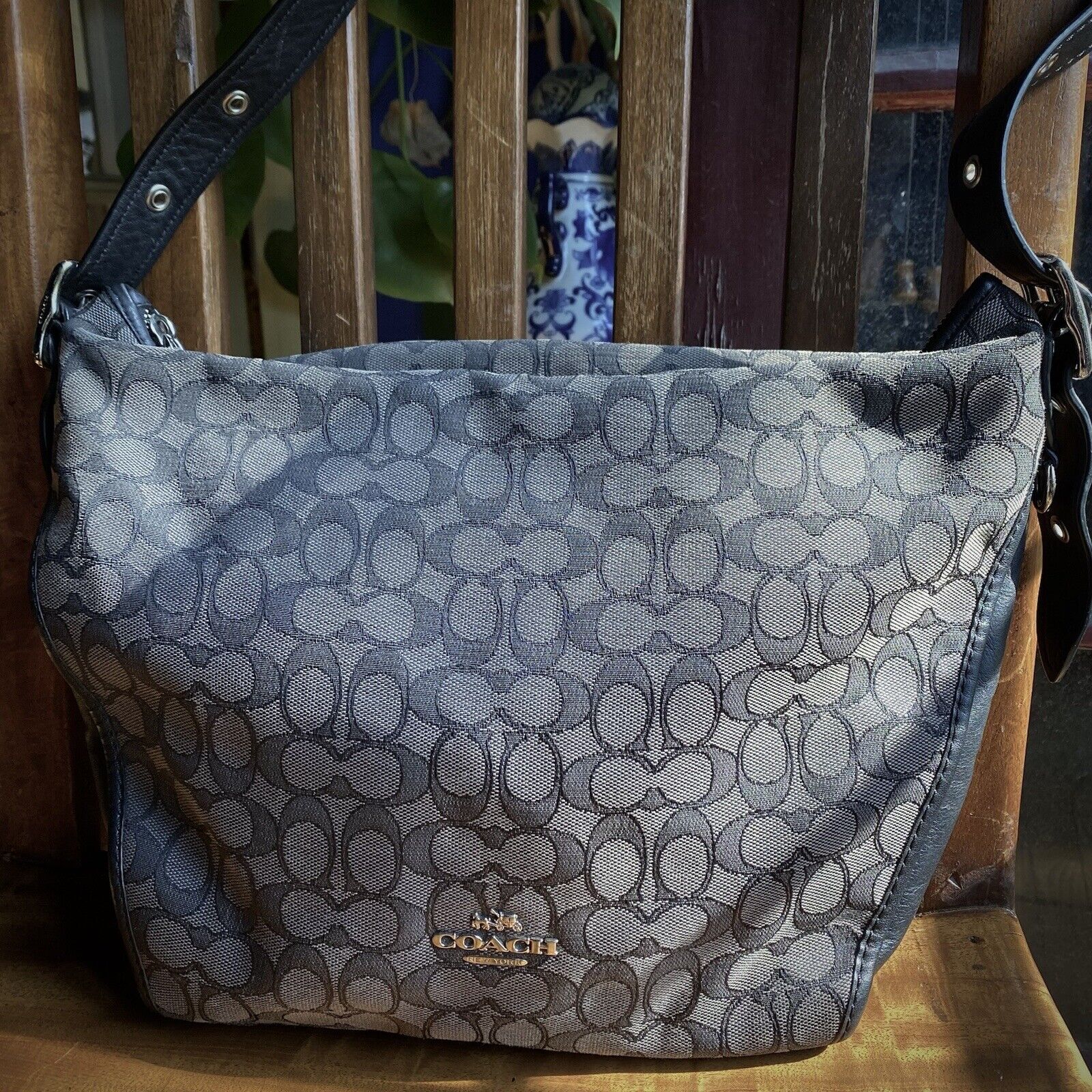 Coach Dufflette In Signature Jacquard Black and S… - image 1