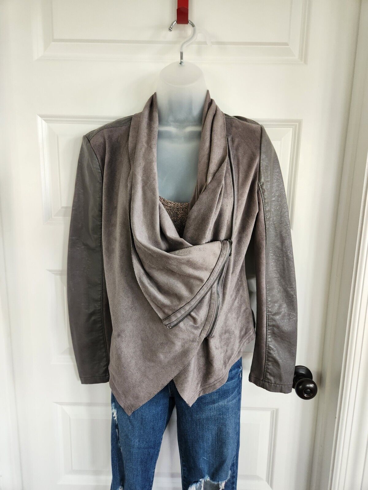 Blank NYC S Drape Waterfall Vegan Moto Cardigan J… - image 4