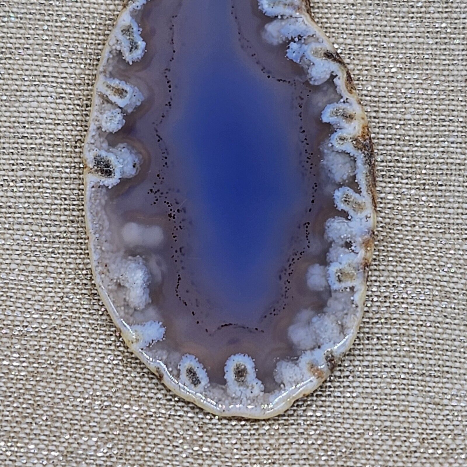 Sterling Silver 925 Ocean Blue/Lavender Agate Sli… - image 9