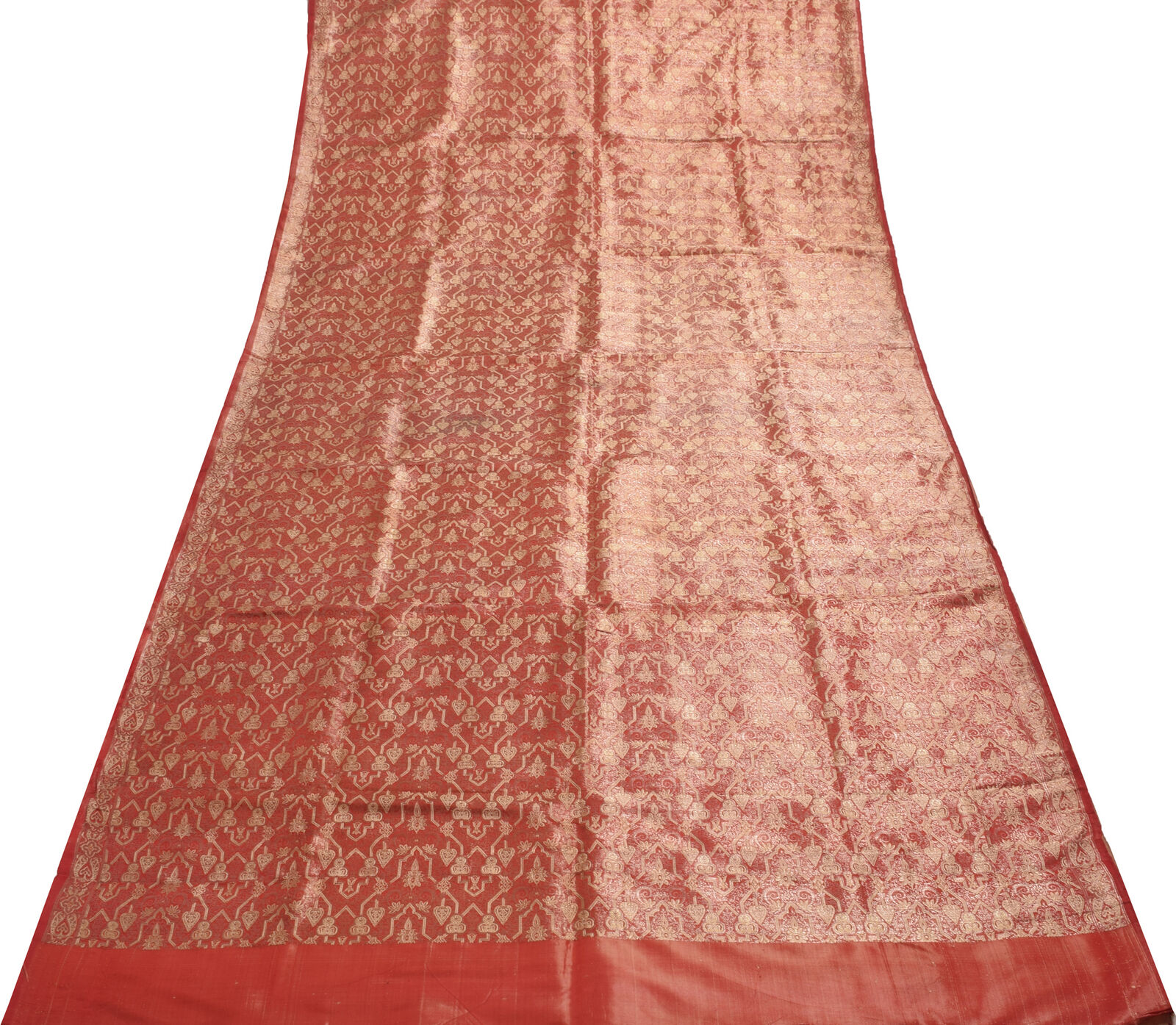 Sushila Vintage Heavy Saree Pure Satin Silk Banar… - image 6