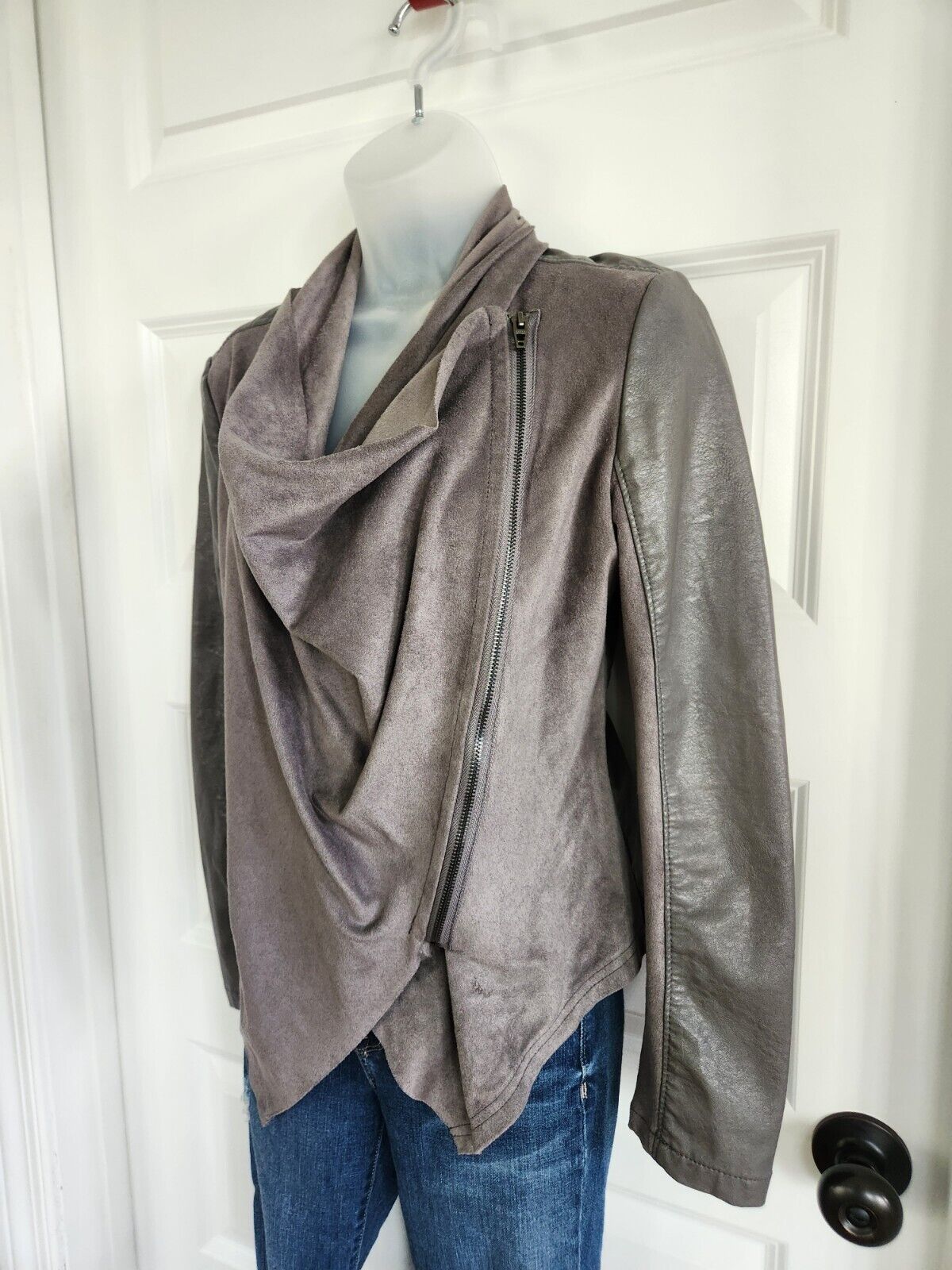 Blank NYC S Drape Waterfall Vegan Moto Cardigan J… - image 5