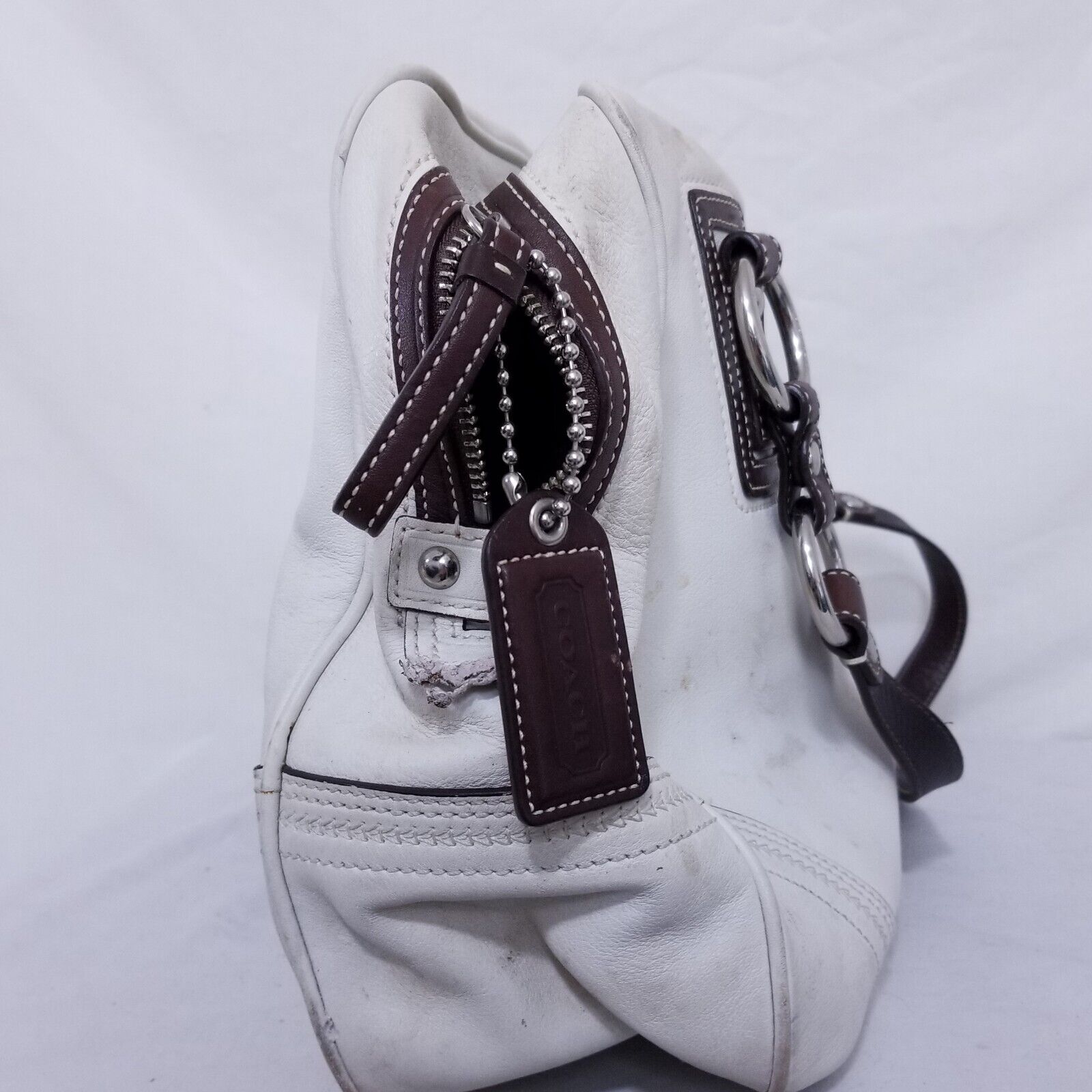 Coach White Leather Handbag K0693 Cowhide Tote So… - image 4