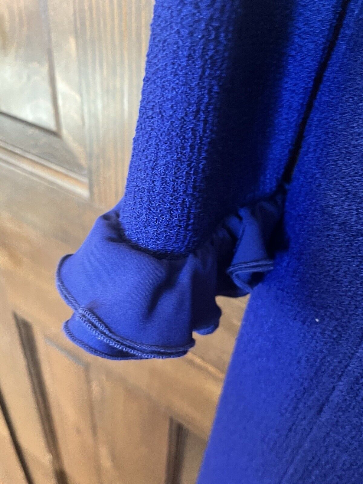 St John/ sapphire blue/ wool blend knit duster/ma… - image 8