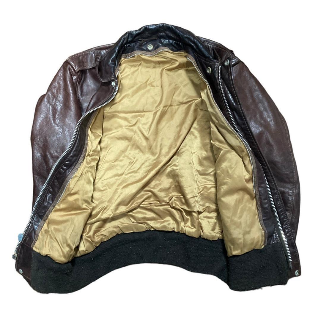 Schott Single Rider Leather Jacket Brown - image 3