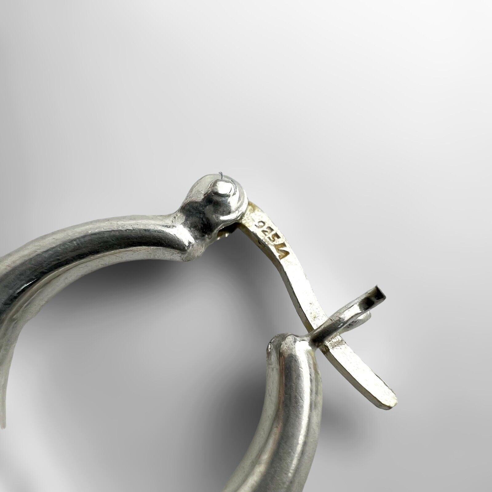 Sterling Silver 925 LA Hoop Earrings - image 4