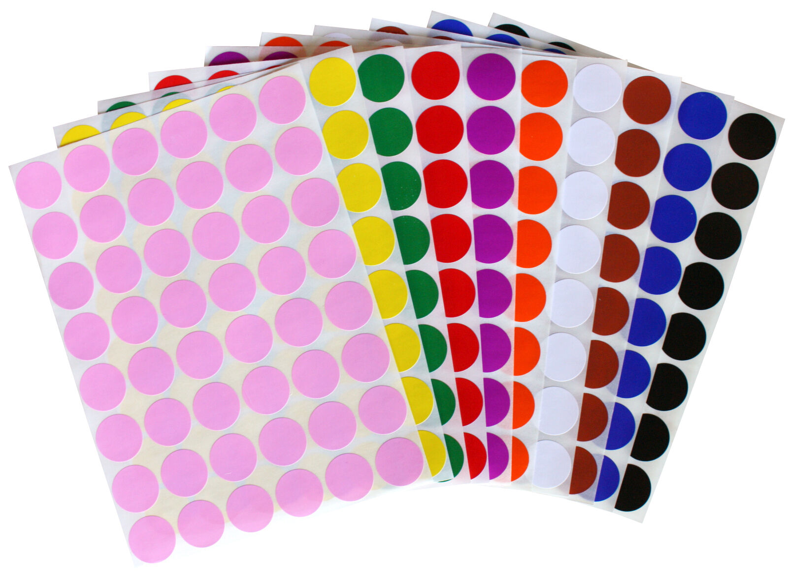 Round Stickers 5/8 Inch Small Dots Circles Multiple Color Coding Labels ...